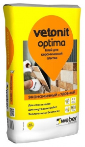 Клей плиточный оптима 25 кг. Ветонит д/внутр 