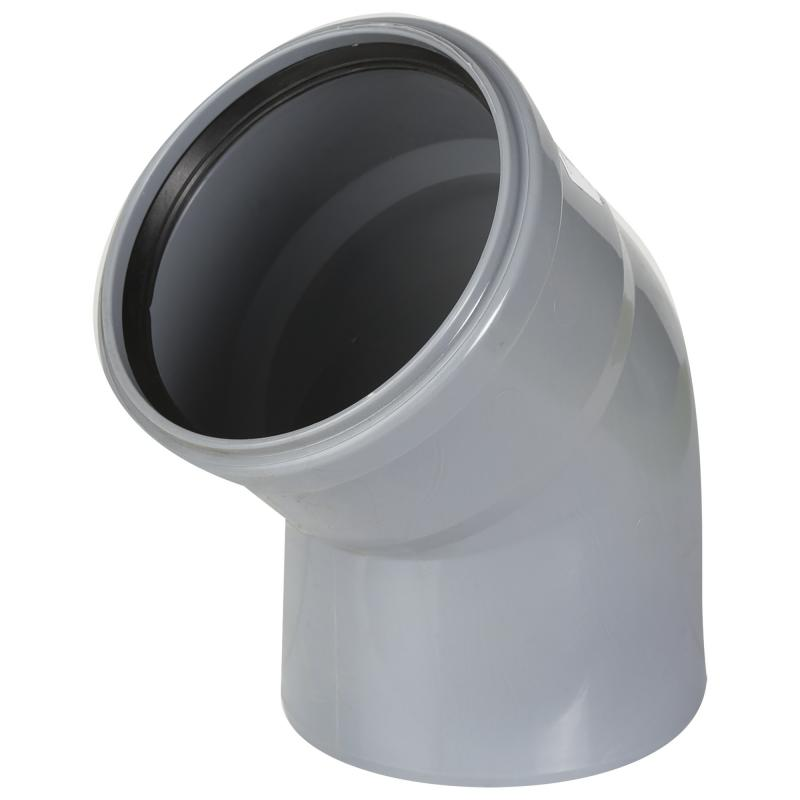 Купить отвод (d-110) 45* пвх серый  в интернет-магазине "Корд".