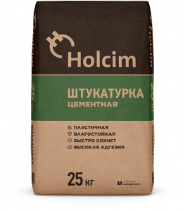 Штукатурка цементная д/внутр и наруж работ 25кг Холсим