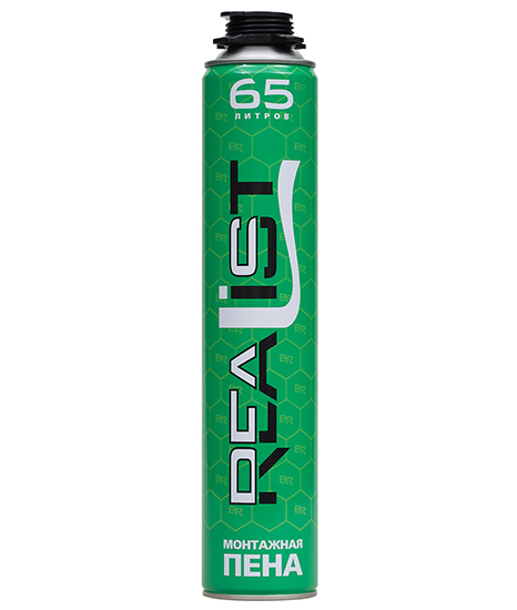 Купить пена монтажная realist 65 зеленая проф в интернет-магазине "Корд".