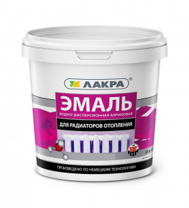 Эмаль д/радиаторов акрил  0,9кг белая п/глянц Лакра