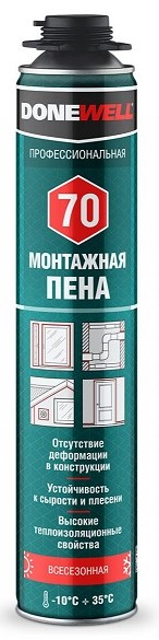 Купить пена монтажная donewell 70 1000гр проф.всесезонная в интернет-магазине "Корд".
