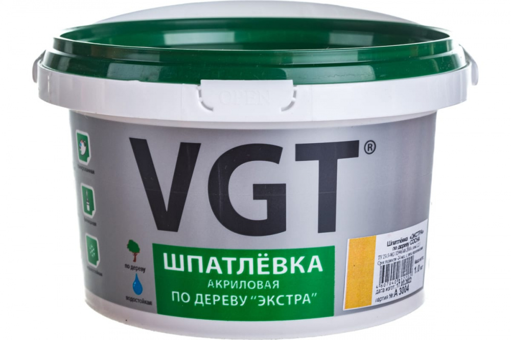 Купить шпатлевка по дереву водостойкая "экстра" венге 1,0кг вгт в интернет-магазине "Корд".